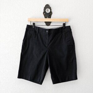 Talbots Perfect Shorts 10P Black 9.5" Inseam Petite Chino Flat Front Classic